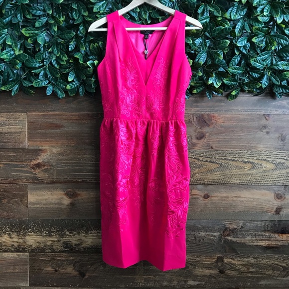 TED BAKER LONDON Pink/Fuchsia Embroidered Dress - Picture 3 of 8